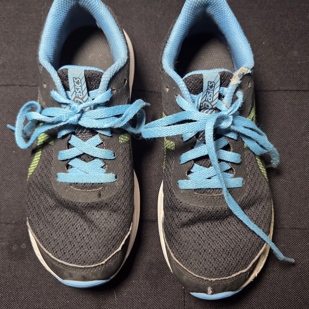ASICS Kids Running Shoes - Black and Blue